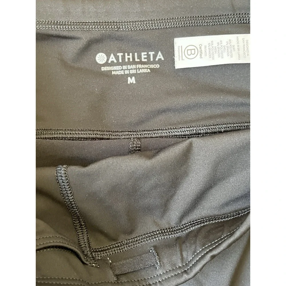 Athleta Momentum Black Tennis Zip Pocket Athletic Skort‎ Women's Medium